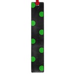 Polka Dots - Green on Black Large Book Mark