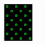 Polka Dots - Green on Black Small Garden Flag (Two Sides)