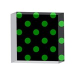 Polka Dots - Green on Black 4 x 4  Acrylic Photo Block