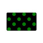 Polka Dots - Green on Black Magnet (Name Card)