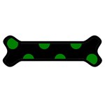 Polka Dots - Green on Black Magnet (Dog Bone)