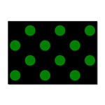 Polka Dots - Green on Black Sticker A4 (100 pack)