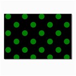 Polka Dots - Green on Black Postcards 5  x 7  (Pkg of 10)