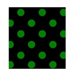 Polka Dots - Green on Black Greeting Card 4.5  x 6 