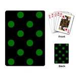 Polka Dots - Green on Black Playing Cards Single Design