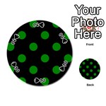 Polka Dots - Green on Black Playing Cards 54 (Round)