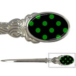 Polka Dots - Green on Black Letter Opener