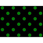 Polka Dots - Green on Black Birthday Cake 3D Greeting Card (7x5)
