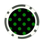Polka Dots - Green on Black Poker Chip Card Guard