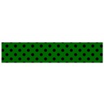 Polka Dots - Black on Dark Green Flano Scarf (Small)