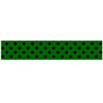 Polka Dots - Black on Dark Green Flano Scarf (Large)
