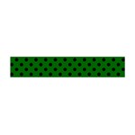 Polka Dots - Black on Dark Green Flano Scarf (Mini)