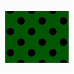 Polka Dots - Black on Dark Green Small Glasses Cloth (2 Sides)