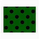 Polka Dots - Black on Dark Green Large Glasses Cloth (2 Sides)