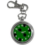 Polka Dots - Black on Dark Green Key Chain Watch