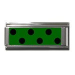 Polka Dots - Black on Dark Green Superlink Italian Charm (9mm)