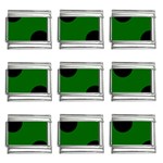 Polka Dots - Black on Dark Green 9mm Italian Charm (9 pack)