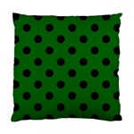 Polka Dots - Black on Dark Green Standard Cushion Case (One Side)