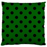Polka Dots - Black on Dark Green Standard Flano Cushion Case (One Side)