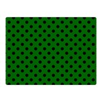 Polka Dots - Black on Dark Green Double Sided Flano Blanket (Mini)