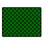Polka Dots - Black on Dark Green Fleece Blanket (Small) (One Side)