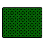 Polka Dots - Black on Dark Green Double Sided Fleece Blanket (Small) (Two Sides)
