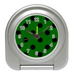 Polka Dots - Black on Dark Green Desk Alarm Clock
