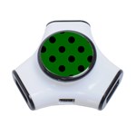 Polka Dots - Black on Dark Green Portable USB Hub (One Side)