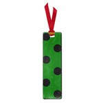 Polka Dots - Black on Dark Green Small Book Mark