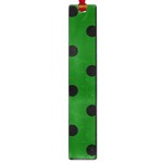 Polka Dots - Black on Dark Green Large Book Mark