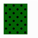 Polka Dots - Black on Dark Green Small Garden Flag (Two Sides)