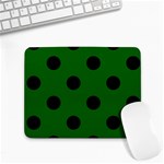 Polka Dots - Black on Dark Green Small Mousepad