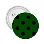 Polka Dots - Black on Dark Green 2.25  Button