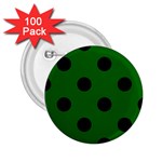 Polka Dots - Black on Dark Green 2.25  Button (100 pack)