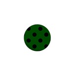 Polka Dots - Black on Dark Green 1  Mini Magnet