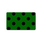 Polka Dots - Black on Dark Green Magnet (Name Card)