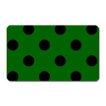 Polka Dots - Black on Dark Green Magnet (Rectangular)