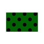Polka Dots - Black on Dark Green Sticker Rectangular (100 pack)