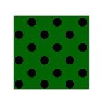 Polka Dots - Black on Dark Green Greeting Card 5  x 7 