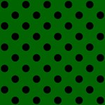 Polka Dots - Black on Dark Green ScrapBook Page 12  x 12 