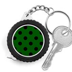 Polka Dots - Black on Dark Green Measuring Tape
