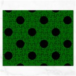 Polka Dots - Black on Dark Green Jigsaw Puzzle (Rectangular)