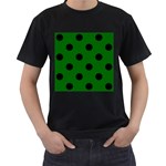 Polka Dots - Black on Dark Green Men s T-Shirt (Black)