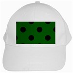 Polka Dots - Black on Dark Green Black Cap