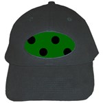 Polka Dots - Black on Dark Green Black Cap