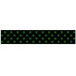 Polka Dots - Dark Green on Black Flano Scarf (Large)