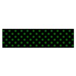 Polka Dots - Dark Green on Black Satin Scarf (Oblong)