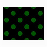 Polka Dots - Dark Green on Black Small Glasses Cloth (2 Sides)