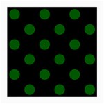 Polka Dots - Dark Green on Black Medium Glasses Cloth (2 Sides)