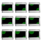 Polka Dots - Dark Green on Black 9mm Italian Charm (9 pack)